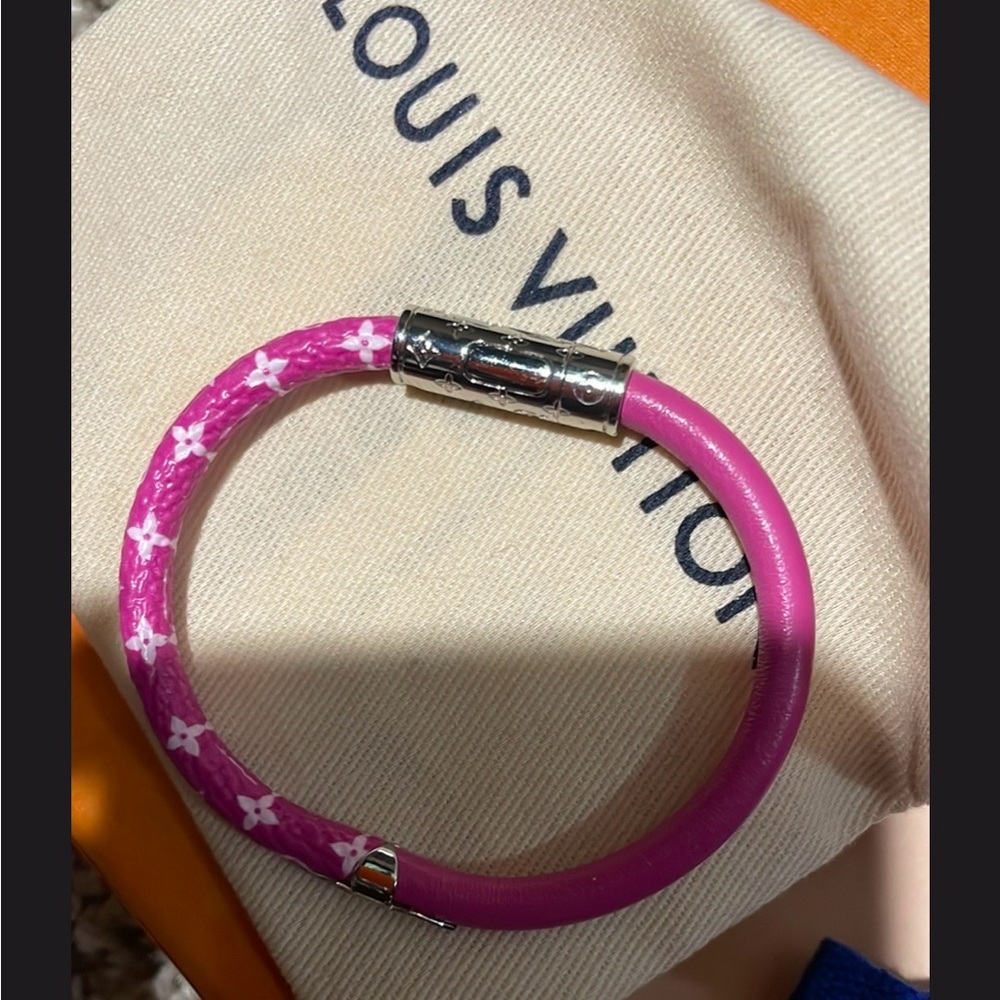 Louis Vuitton Pink Bracelet with Silver Accents